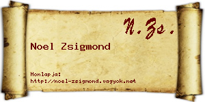 Noel Zsigmond névjegykártya